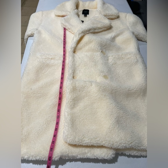 Forever 21 Casual Beige Teddy Coat with Pockets Sz L NWT - Picture 4 of 8